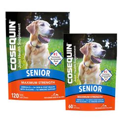 Nutramax Laboratories Cosequin Senior Joint Health Supplement for Senior Dogs with Glucosamine, Chondroitin, Omega-3 for Skin and Coat Health and Beta Glucans for Immune Support