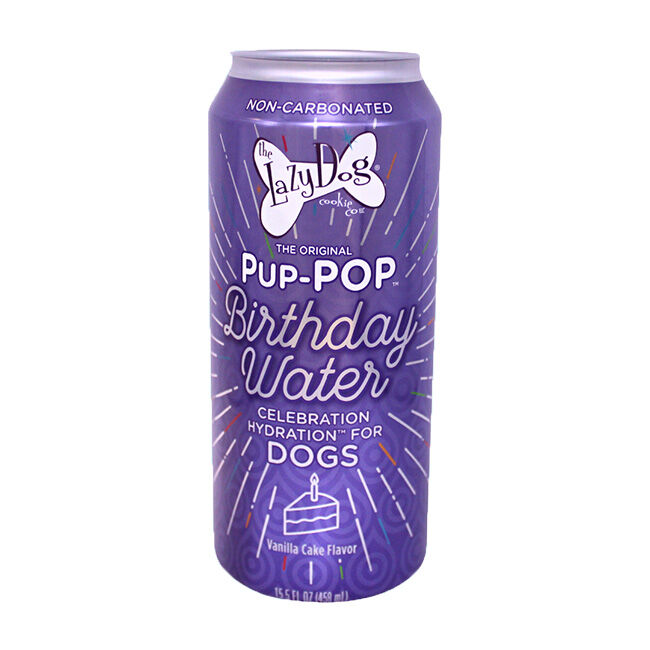 The Lazy Dog Cookie Co. Pup-POP Birthday Water - Celebration Hydration for Dogs - Vanilla Cake Flavor - 15.5 oz image number null