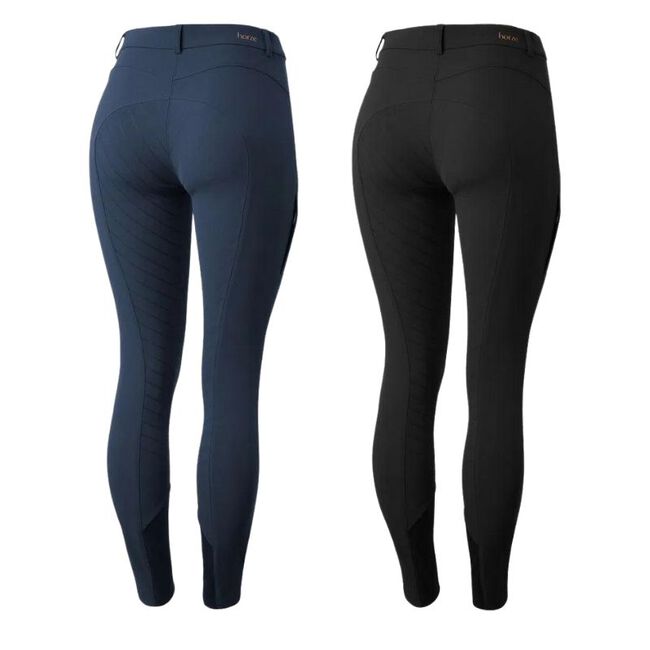 Horze Womens Anna Silicone Full Seat Breeches Obscure Night Blue