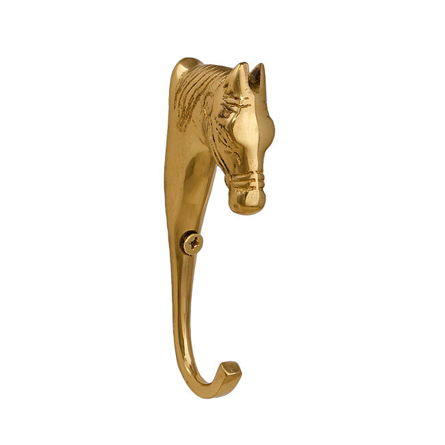 Horse Fare 3-7/8 Brass Horsehead Hook