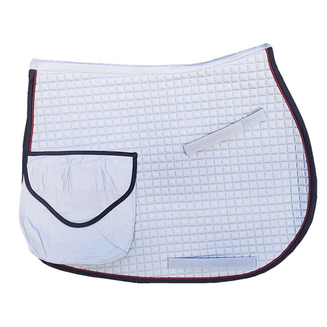 PRI Cotton Square Double Pockets Trail Riding Pad, Smoke/Burgundy/Navy image number null