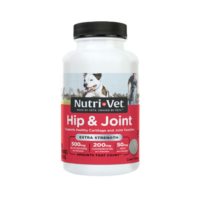 Nutri-Vet Hip & Joint Extra Strength Chewable Tablets for Dogs - 75 ...