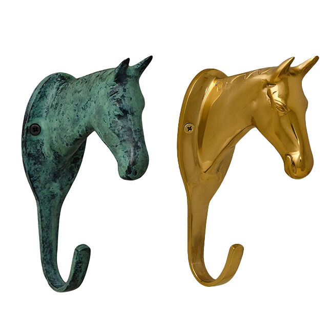 Horse Fare 6-1/8 Brass Horsehead Hook