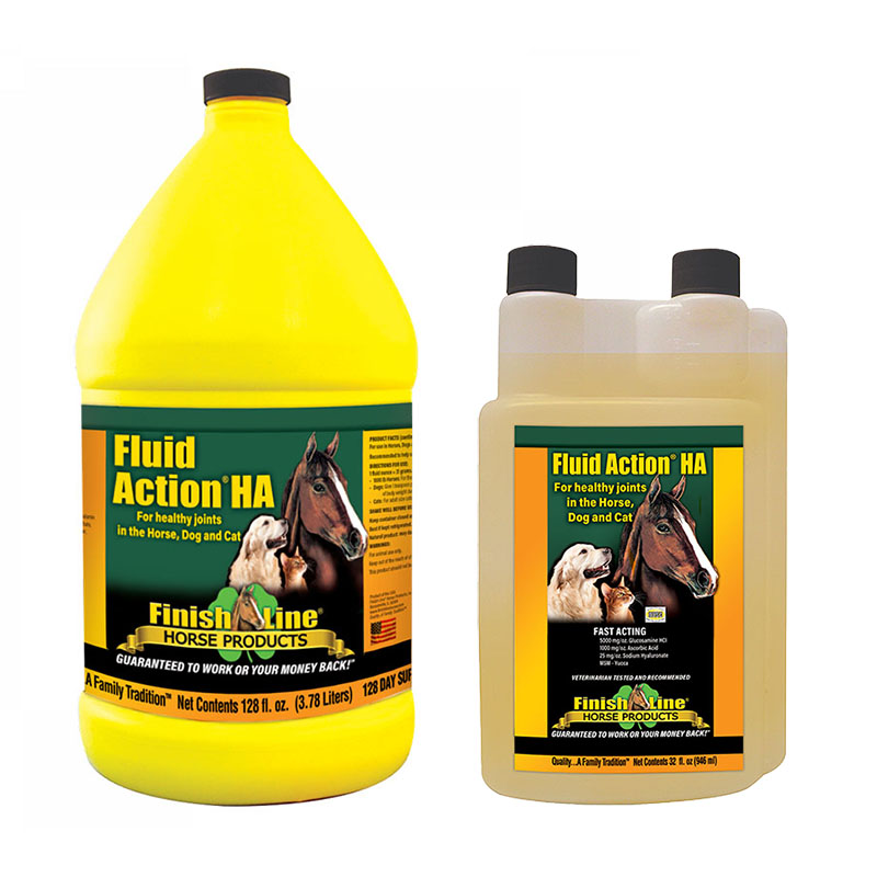 Finish Line Fluid Action HA Liquid - Joint Supplement for Horses, Dogs, and  Cats