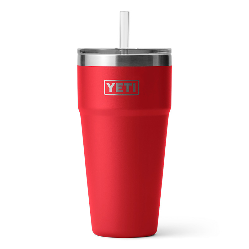 Yeti Rambler 26 oz Stackable Straw Cup, Rescue Red